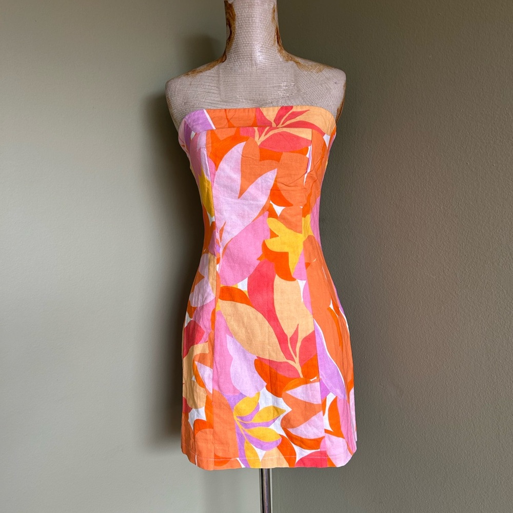 Peppermayo Sunday Spritz Strapless Tropical dress
